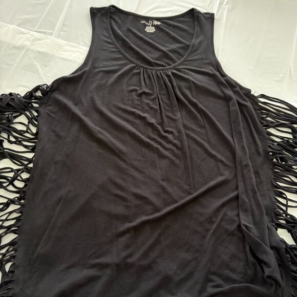 RXB Fringed Tank Size Medium Black EUC - Picture 4 of 7